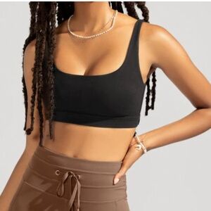 NWT POPFLEX Tone Bra Black Activewear Workout Top | Size Small